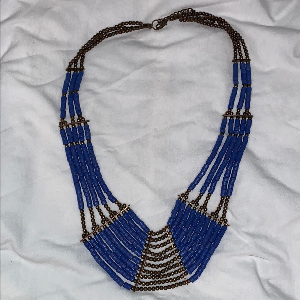 Royal Blue & Gold Necklace